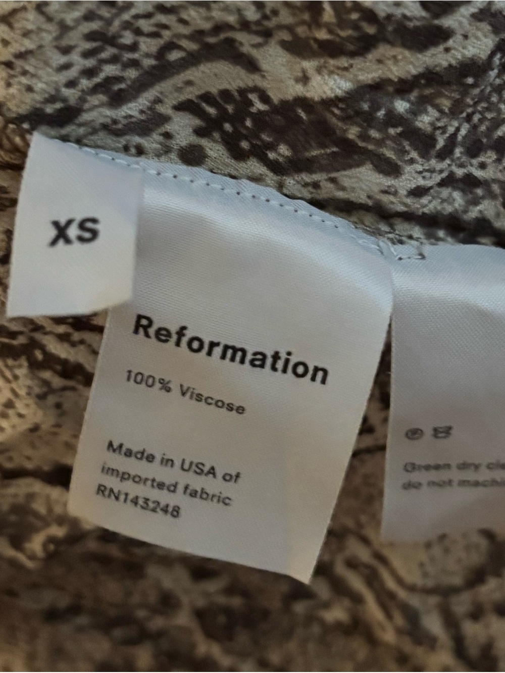 Reformation Snake Print Button-Up Top - Picture 3 of 3